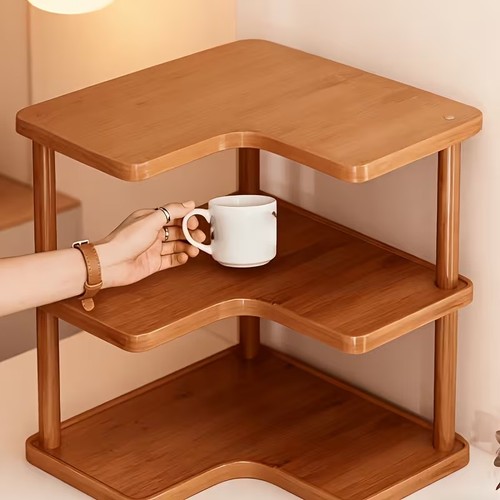 Eckregal holz bambus - eckregal,