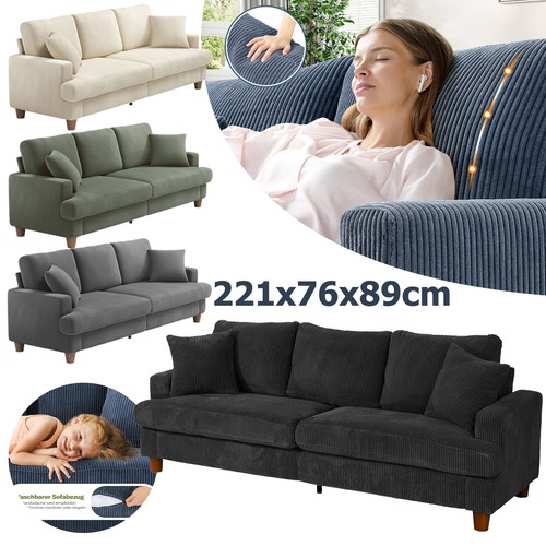 220cm sofa bequemes cord - sofa,bequemes, cord-sofa