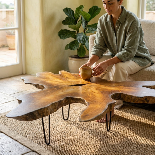 Couchtisch teak wurzelholz - couchtisch,