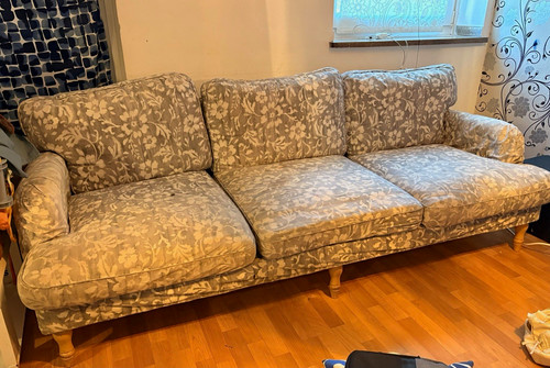 Sitzer sofa beige gemustert - sofa,