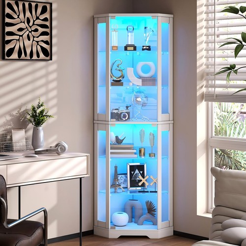 Stöckige eckvitrine mit - 6-stöckige,