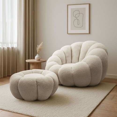 Drehsessel oria mit fußhocker - drehsessel,