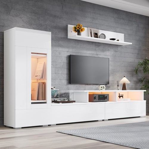 Wohnwand set mit vitrine - tv,