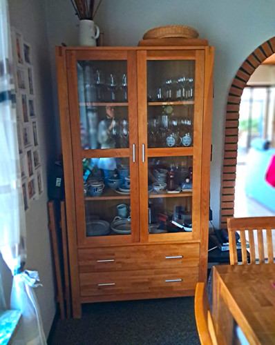 Vitrine holz glas - vitrine, braun